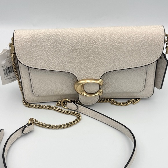 COACH Polished Pebble Leather Chain Clutch Tabby Crossbody shoulder bag handbag - Picture 12 of 16